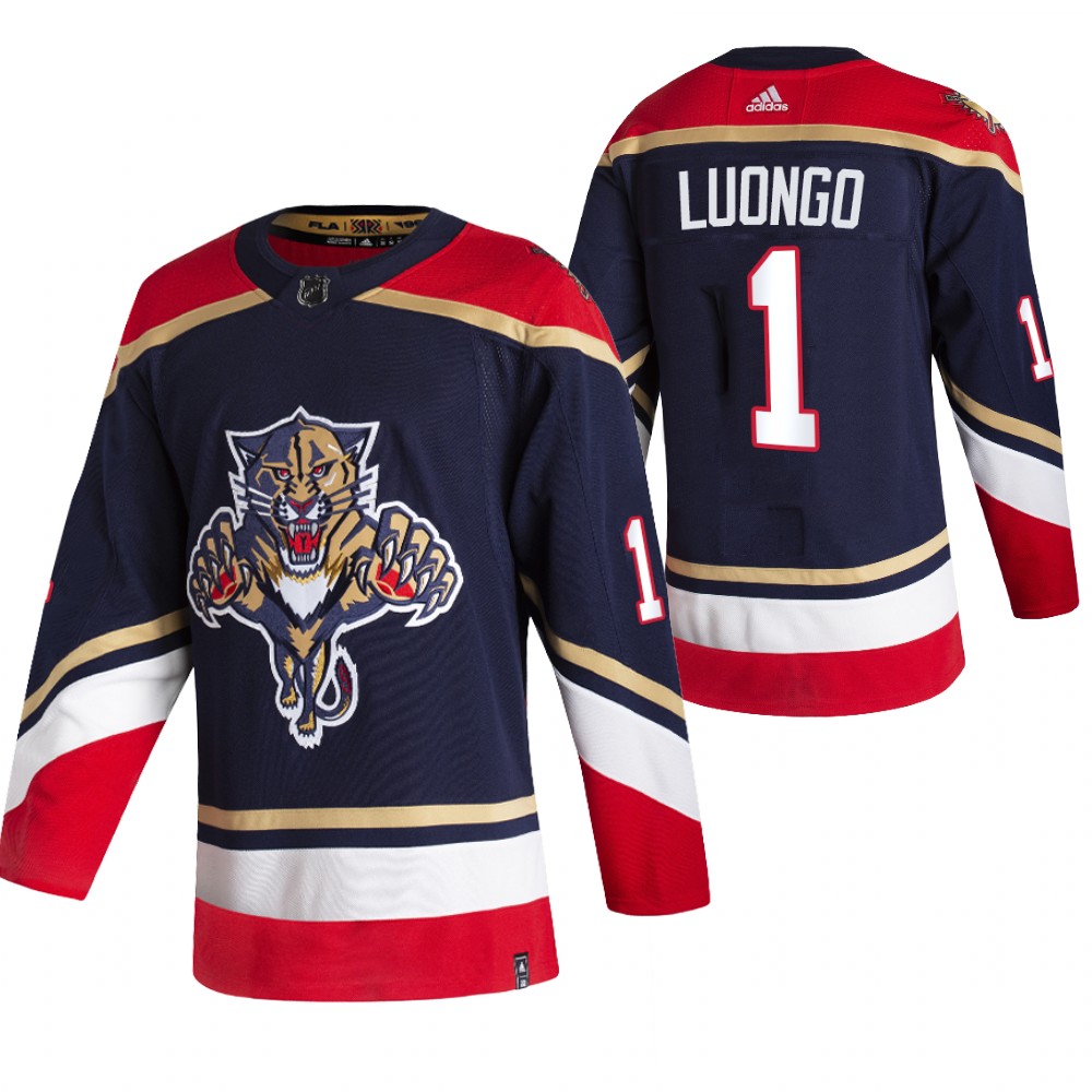 2021 Adidias Florida Panthers 1 Roberto Luongo Black Men Reverse Retro Alternate NHL Jersey